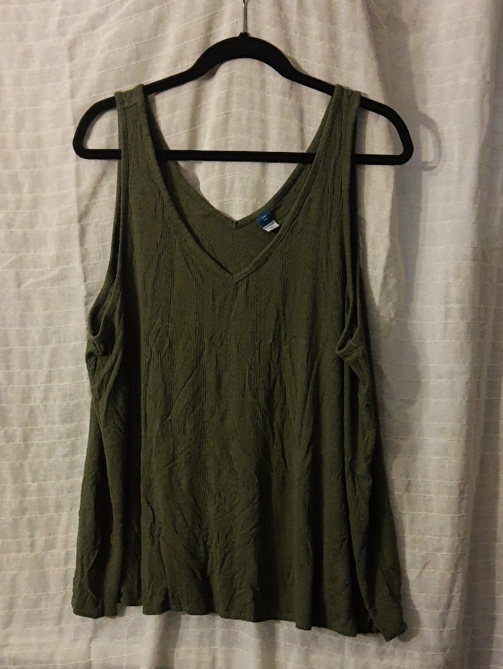 Olive Green V-Neck Women's Tank Top